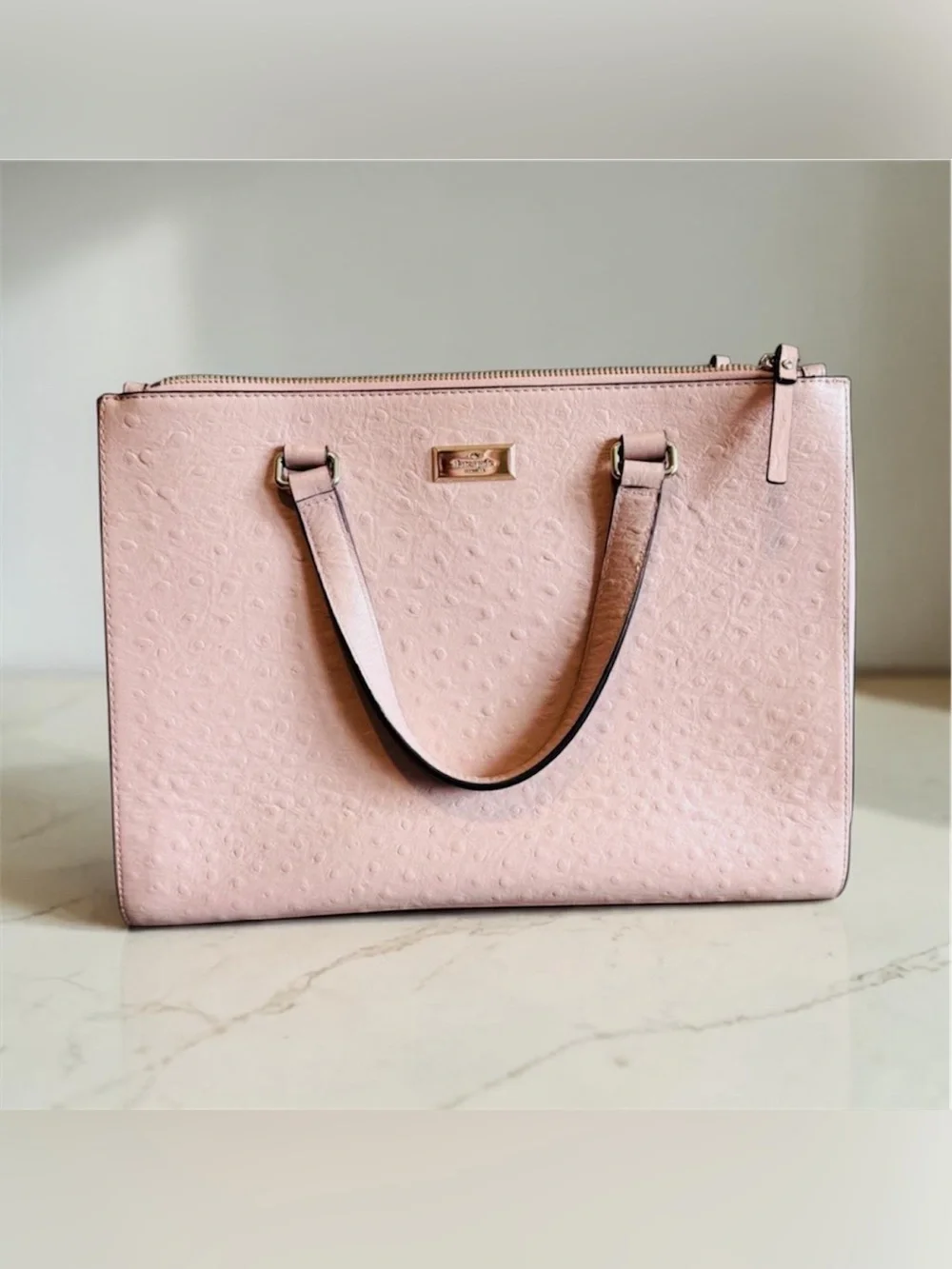 Kate Spade Loden Bristol Ostrich Soft Pink Tote
